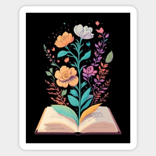 Flowers growing from book Sticker